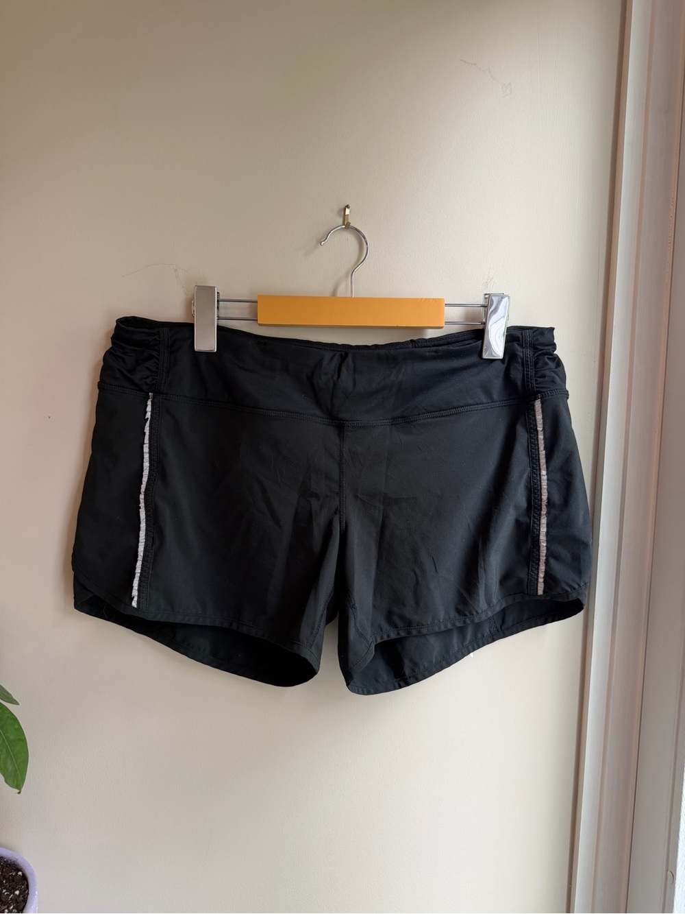 lululemon athletica Black Women's Running Shorts with Reflective Trim